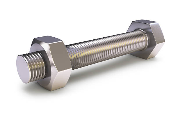 Bolt and nut isolated on white background